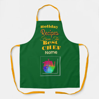 Tablier Recettes du meilleur chef Pot à café vert