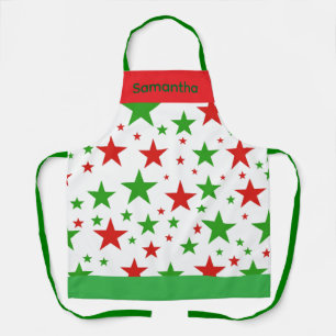 Tablier Red and Green Stars Joli Noël