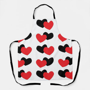 Tablier Red Black Hearts Motif mignonne Cuisine moderne
