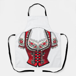 Tablier Red Dirndl Top Pour Fête Folk