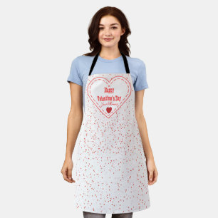 Tablier Red Heart Couple Nom Sweet Modern Valentines Day