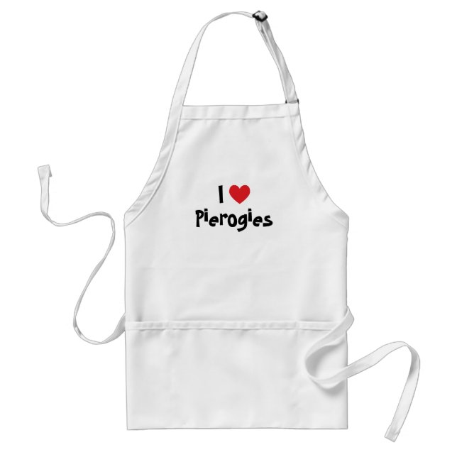 Tablier Red Heart Personnalisable I Love Pierogies (Devant)
