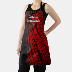 Tablier Red Horse Mane Abstrait Apron