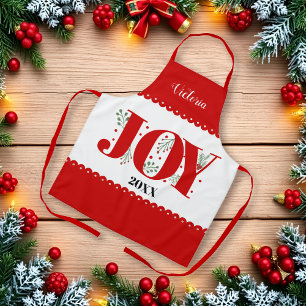 Tablier Red Joy avec baies photo de Noël