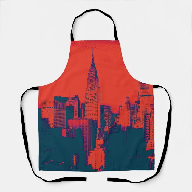 Tablier Red Pop Art New York (Recto)