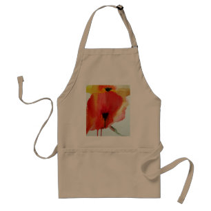 Tablier Red Poppies aquarelle art floral moderne