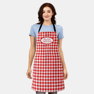 Tablier Red Vichy motif pour affaires, B&B, Restaurants