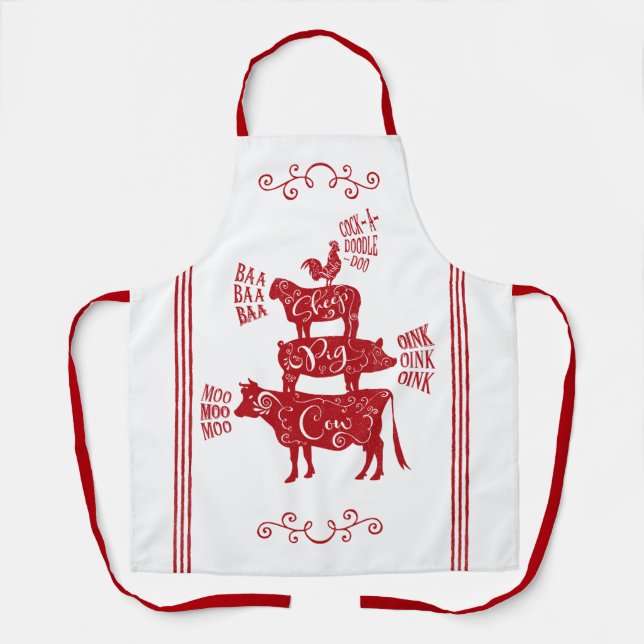 Tablier Red Vintage Country (Recto)