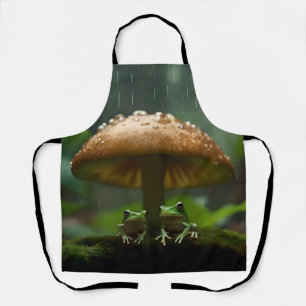 Tablier Refuge Rainy Day : Frogs Shelter Sous Champignons