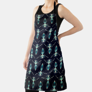 Tablier Regard élégant des gemmes bleues avec lumière écla