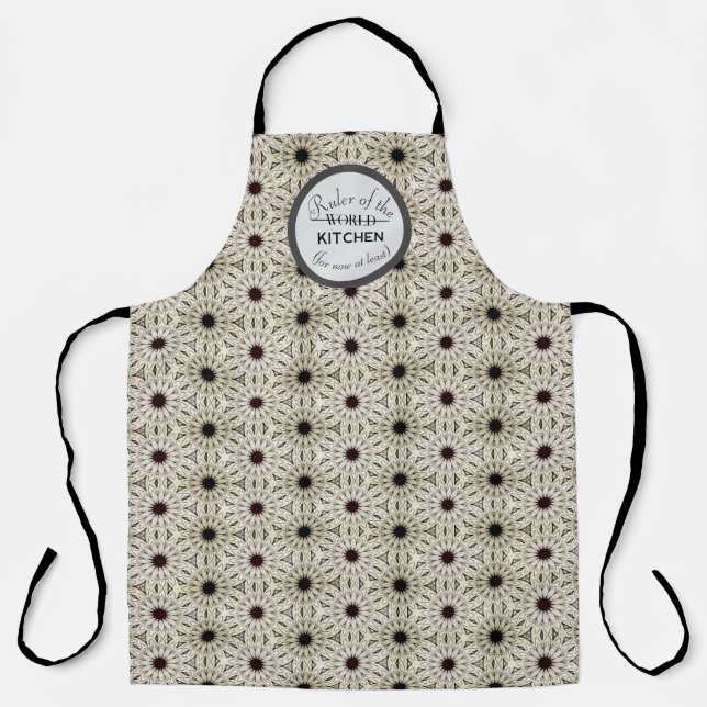 Tablier Règle de l'aire de cuisine en beige et noir (Recto)