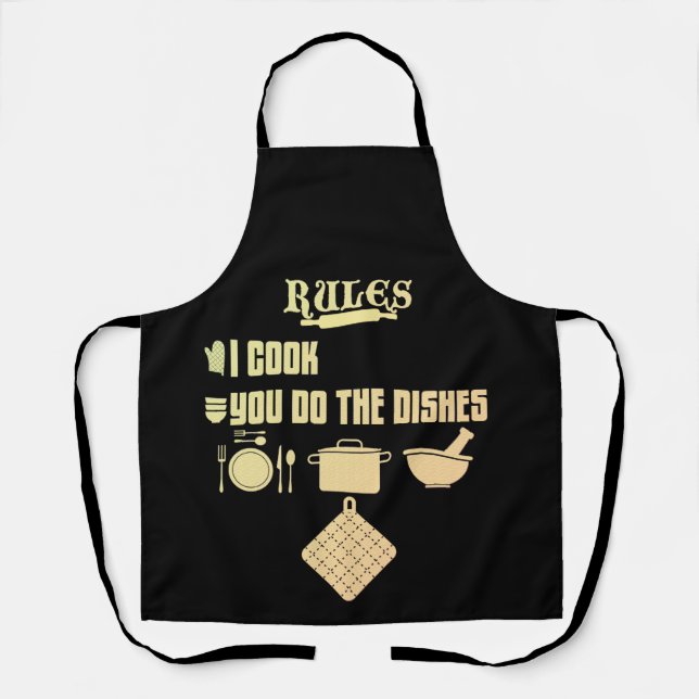 Tablier Règles Je Cuisine Vous Faites Les Plats (Recto)
