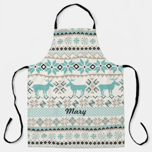 Tablier Reindeer et Motif nordique de flocon de neige