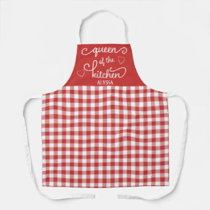 Tablier Reine En vichy rouge de la cuisine