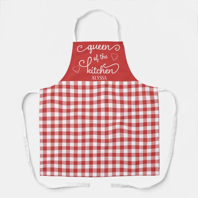 Tablier Reine En vichy rouge de la cuisine (Recto)