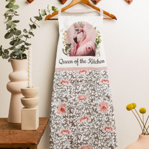 Tablier Reine lunatique de la cuisine Flamant rose rose