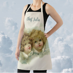 Tablier Religion Vintage, Anges Victoriennes dans les Nuag
