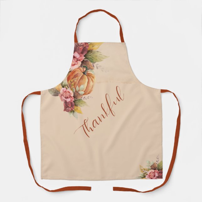 Tablier Remerciements Thanksgiving Orange Citrouille Fall  (Recto)