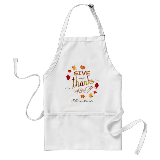 Tablier Remercier Automne Russe Thanksgiving Monogramme (Devant)