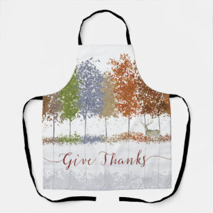 Tablier Remerciez Thanksgiving Trees et Lone Deer
