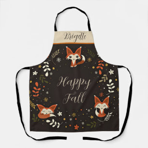 Tablier Renards d'automne avec texte personnalisable perso