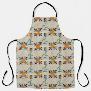 Tablier Repro Tulipe jaune traditionnelle Delft Tile