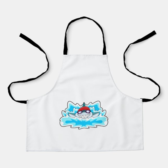 Tablier Requin à nager avec lunettes de natation (Recto)