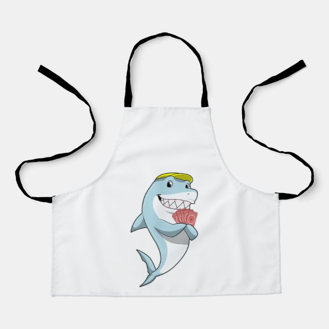 Tablier Requin au Poker avec cartes de Poker (Recto)