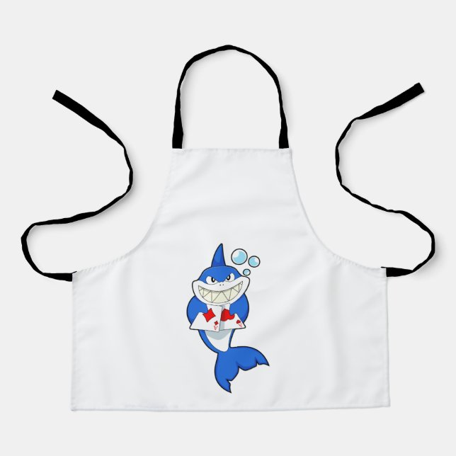 Tablier Requin au Poker avec cartes de Poker (Recto)