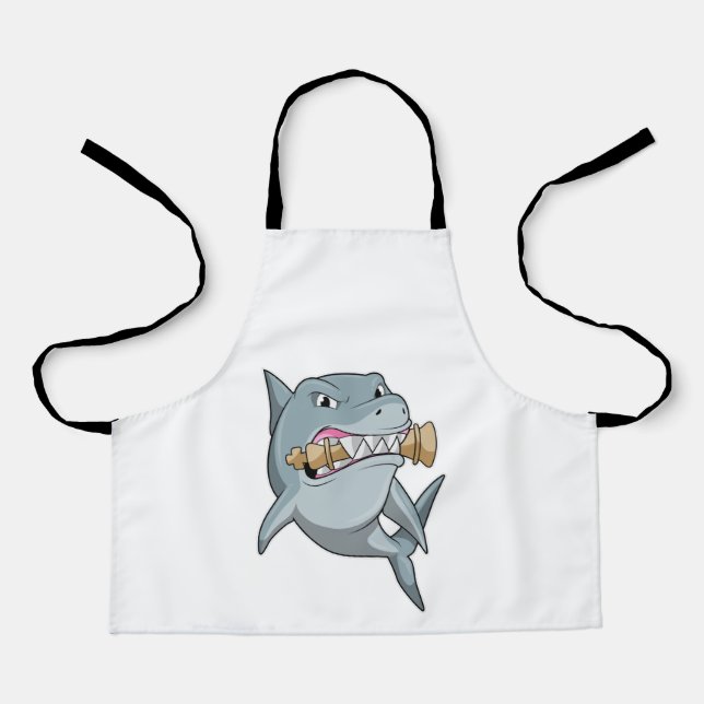 Tablier Requin aux échecs avec pièce d'échecs King (Recto)