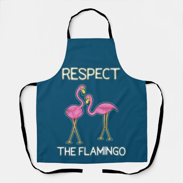 Tablier Respectez Le Flamant rose Rose (Recto)