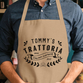 Tablier Restaurant italien Trattoria personnalisé Logo Adu