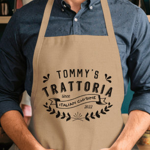 Tablier Restaurant italien Trattoria personnalisé Logo Adu