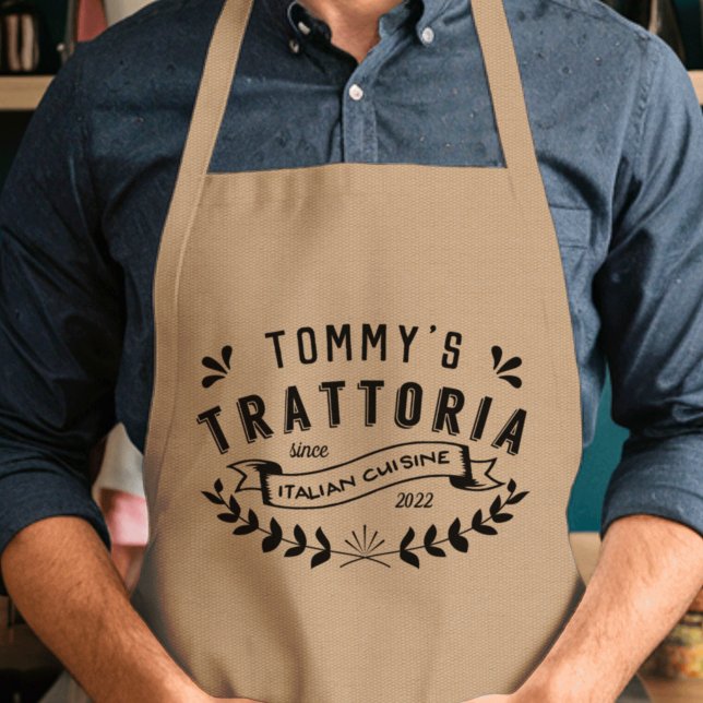 Tablier Restaurant italien Trattoria personnalisé Logo Adu (Créateur téléchargé)