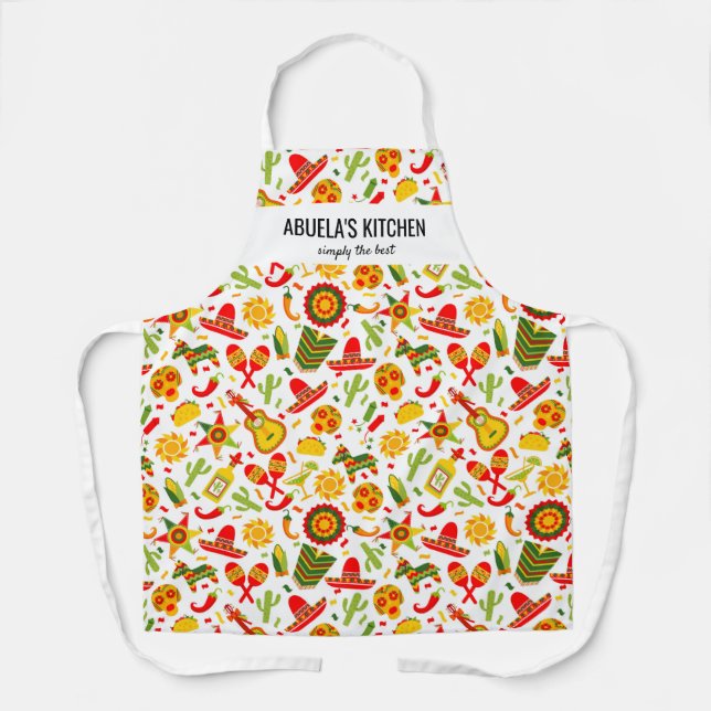 Tablier Restaurant mexicain Chef cuisine Abuela sur mesure (Recto)