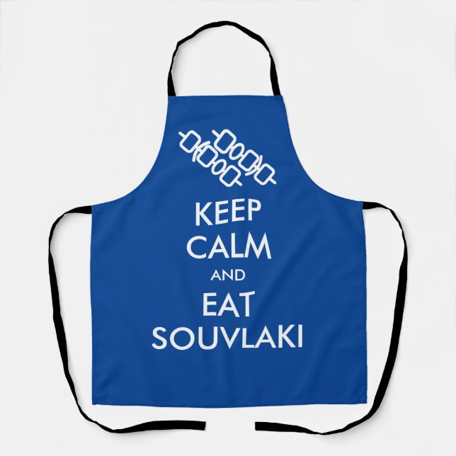 Tablier Restez Calme Et Mangez Souvlaki (Recto)