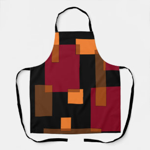 Tablier Résumé géométrique Rouge Orange Brown Noir