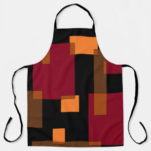 Tablier Résumé géométrique Rouge Orange Brown Noir