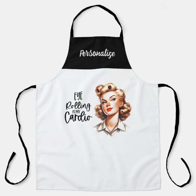 Tablier Retro 1950 Glam Girl Drôle Citation sarcastique (Recto)
