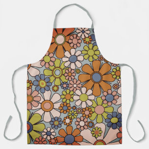Tablier Retro 60s les années 70 Super motif floral