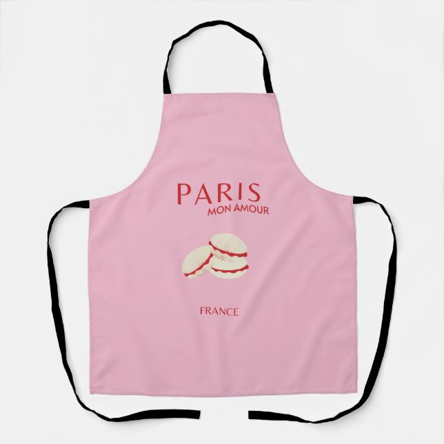 Tablier Retro Abstrait Pastel Paris Pink ans Pastel Travel (Recto)