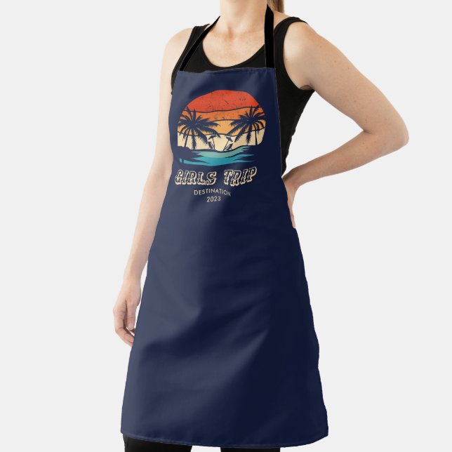 Tablier Retro coucher de soleil Filles voyage bachelorette (Insitu)