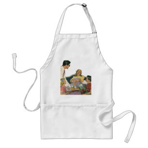 Tablier Retro Family Sert Maman Petit déjeuner en Bed