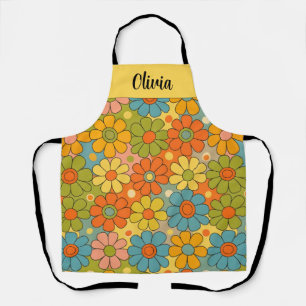 Tablier Rétro Fleur Power Groovy des années 70