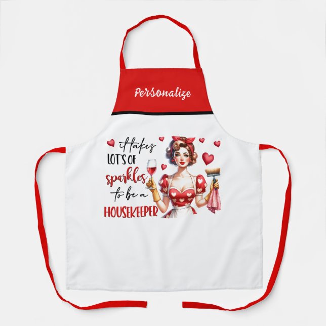 Tablier Retro les années 50 Glam Housewoman Drôle Humour s (Recto)