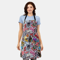 Retro Pop Culture Apron - Amusants & Vibrants Desi