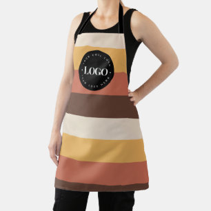 Tablier Retro Stripes Business Company Logo personnalisé 6