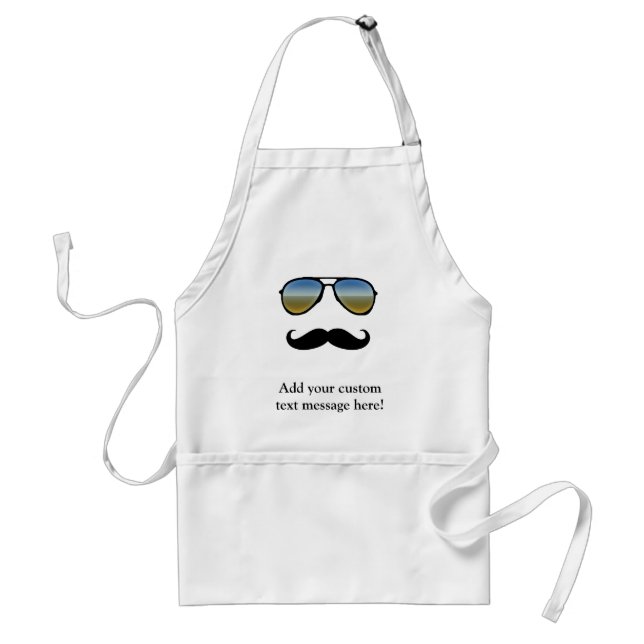Tablier Rétros lunettes de soleil drôles avec la moustache (Devant)