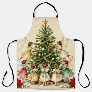 Tablier Réunion de fées de Noël victorienne