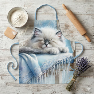 Tablier Rêve Cottagecore Bleu de Chatte Endormie